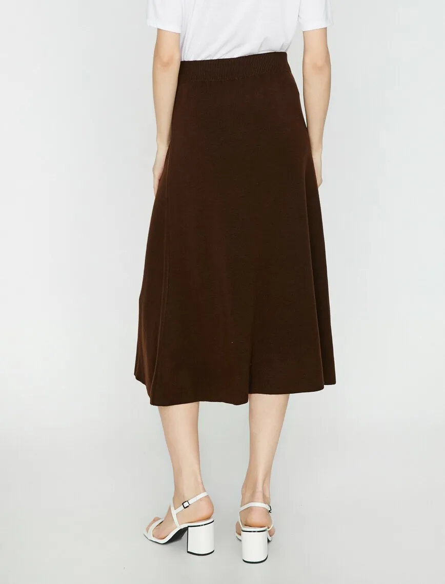 12240 Brown Midi Skirt