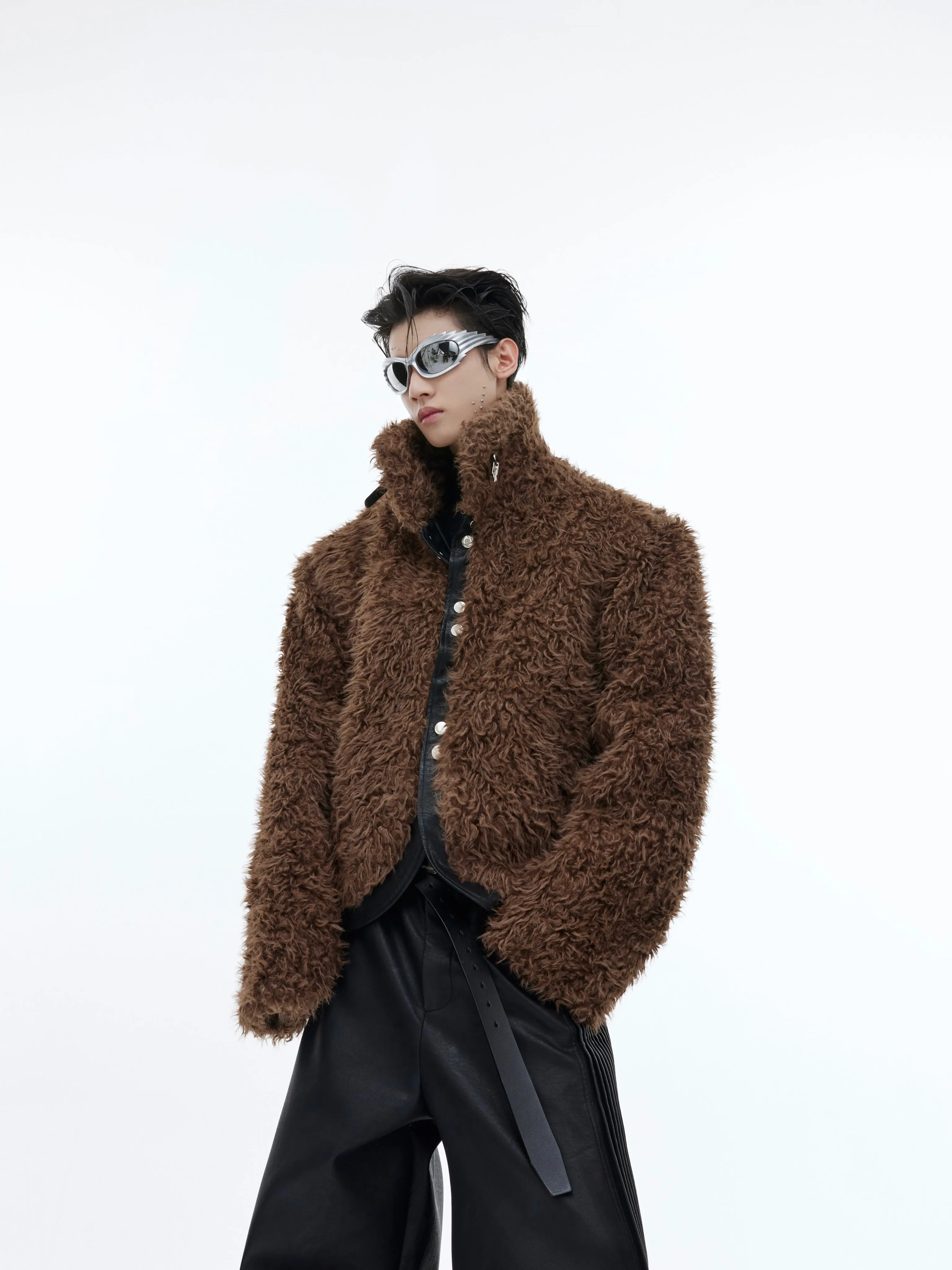 【23s November.】Retro Sherpa Pu Leather Plush Jacket