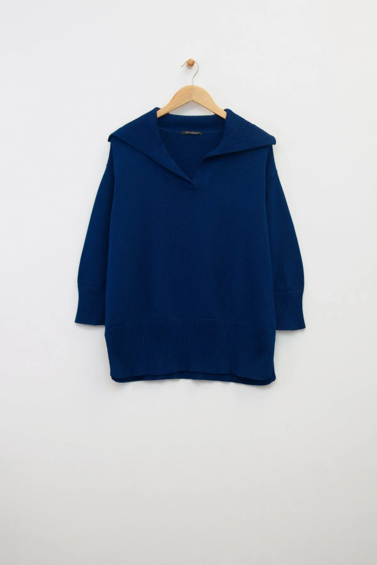 27" Polo Collar Open Neck Sweater