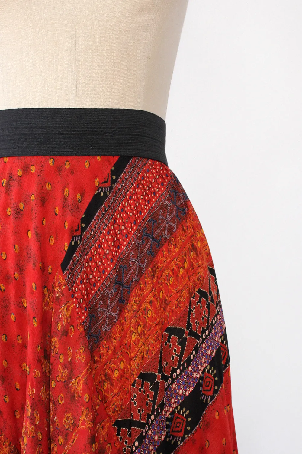 Abstract Mixed Media Flowy Skirt M/L