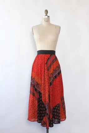 Abstract Mixed Media Flowy Skirt M/L