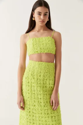 Aje Quintette Textured Bralette - Light Lime