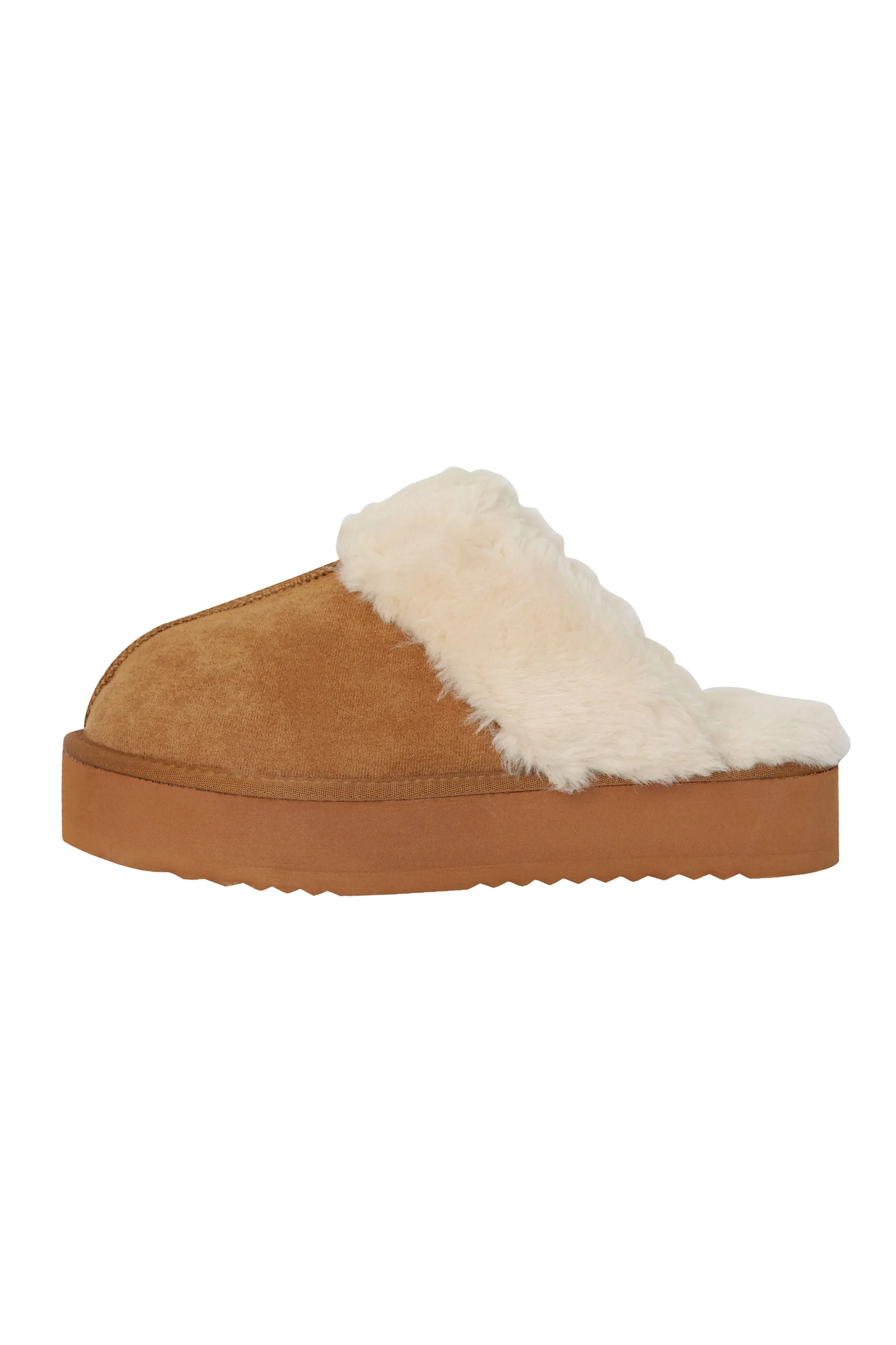 Alyssa Tan Faux Fur Slippers