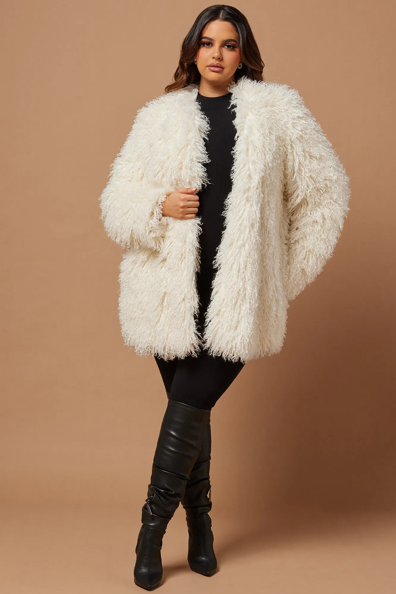 Angelica Fur Coat - Ivory