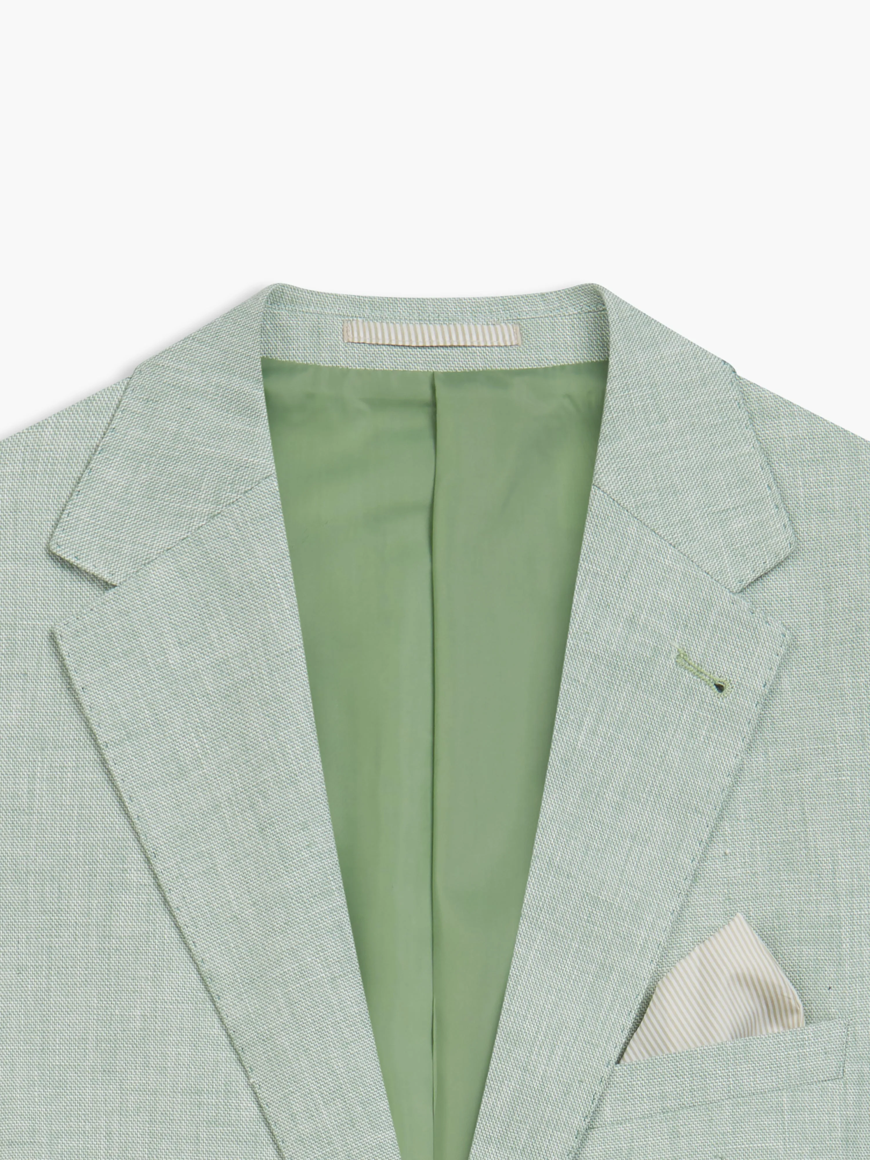 Archer Linen-Blend Slim Light Green Suit Jacket