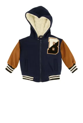 Baby Boys 0-9M Color Blocked Hooded Varsity Jacket