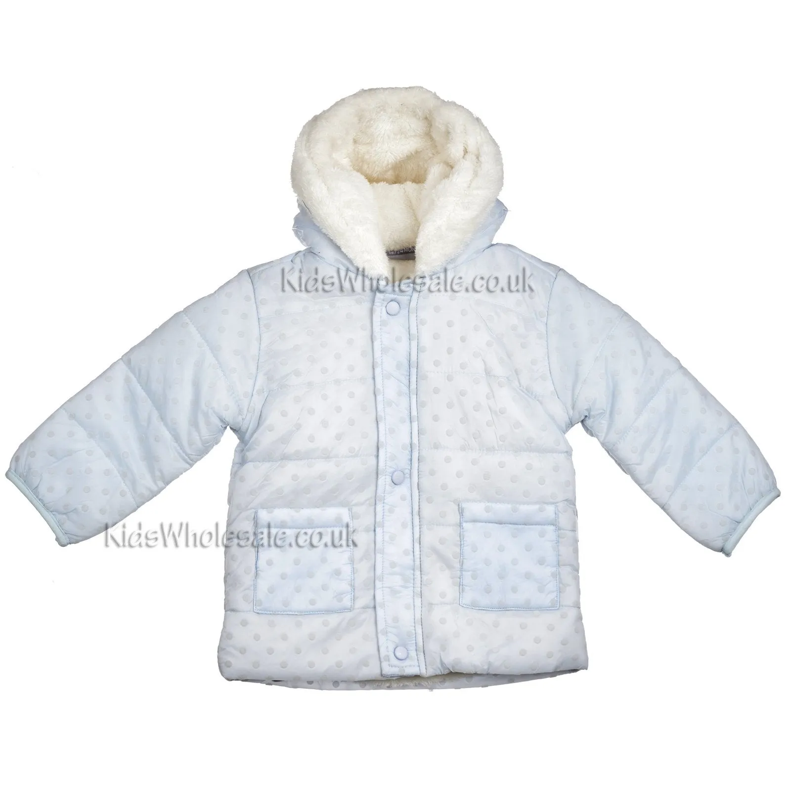 Baby Boys Flock Print Fur Lined Coat - 6-24 Months (N15427)