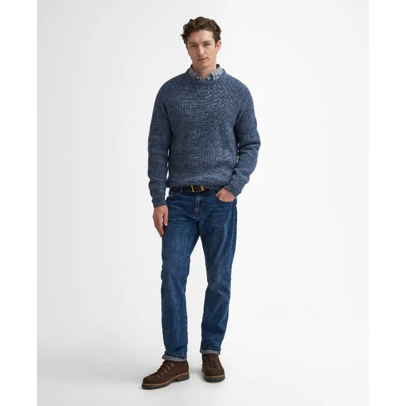 Barbour Horseford Lambswool Crew Neck Mens Jumper - River Blue