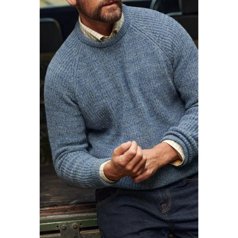 Barbour Horseford Lambswool Crew Neck Mens Jumper - River Blue