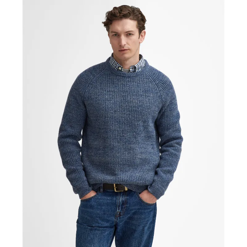 Barbour Horseford Lambswool Crew Neck Mens Jumper - River Blue