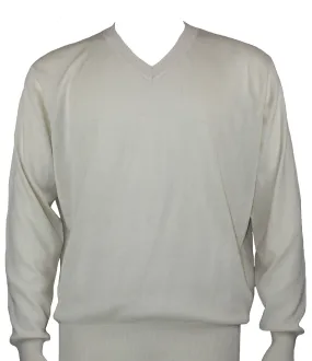 Bassiri L/S V-Neck Ivory Sweater 627