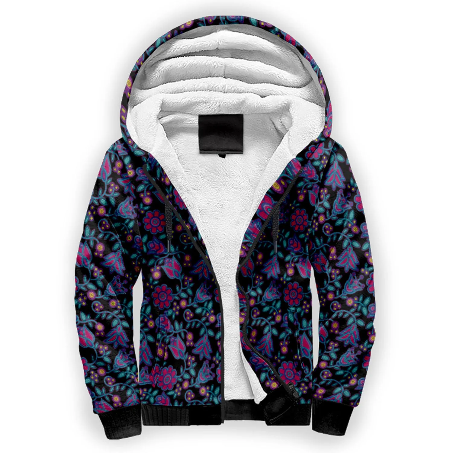 Beaded Nouveau Coal Sherpa Hoodie