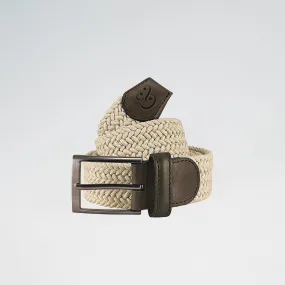 Beige Woven Stretch Belt