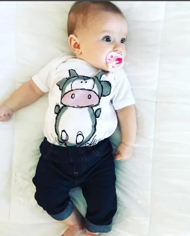 Betsy Cow White Bodysuit