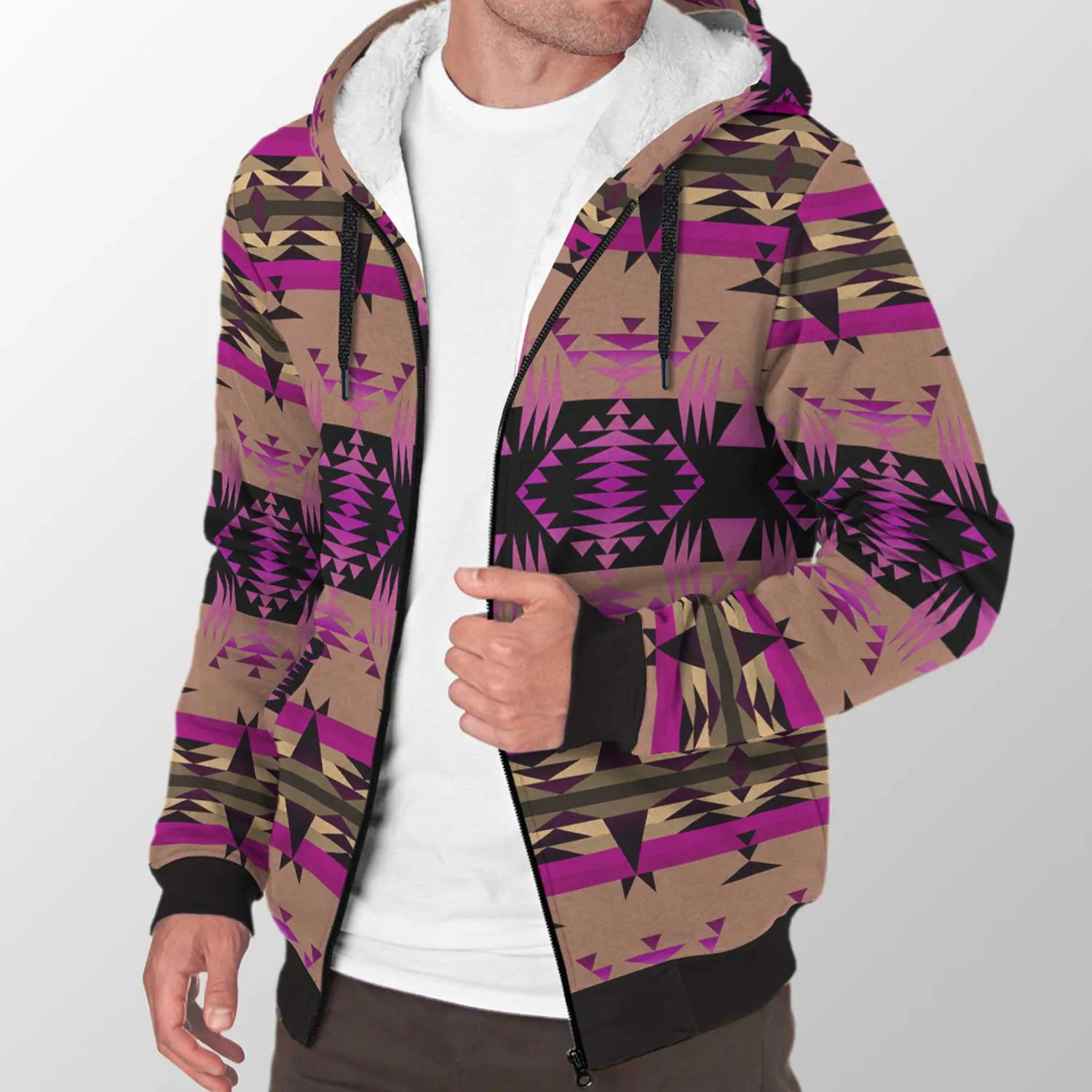 Between the Mountains Berry Sherpa Hoodie