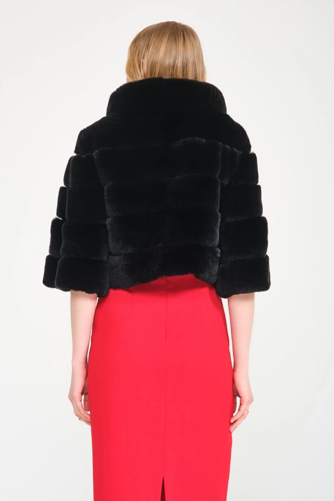 Black Rex Fur Jacket