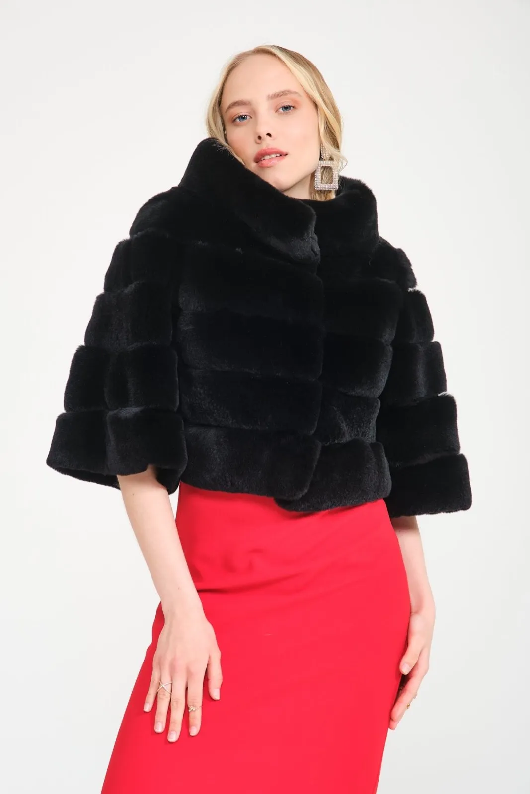 Black Rex Fur Jacket