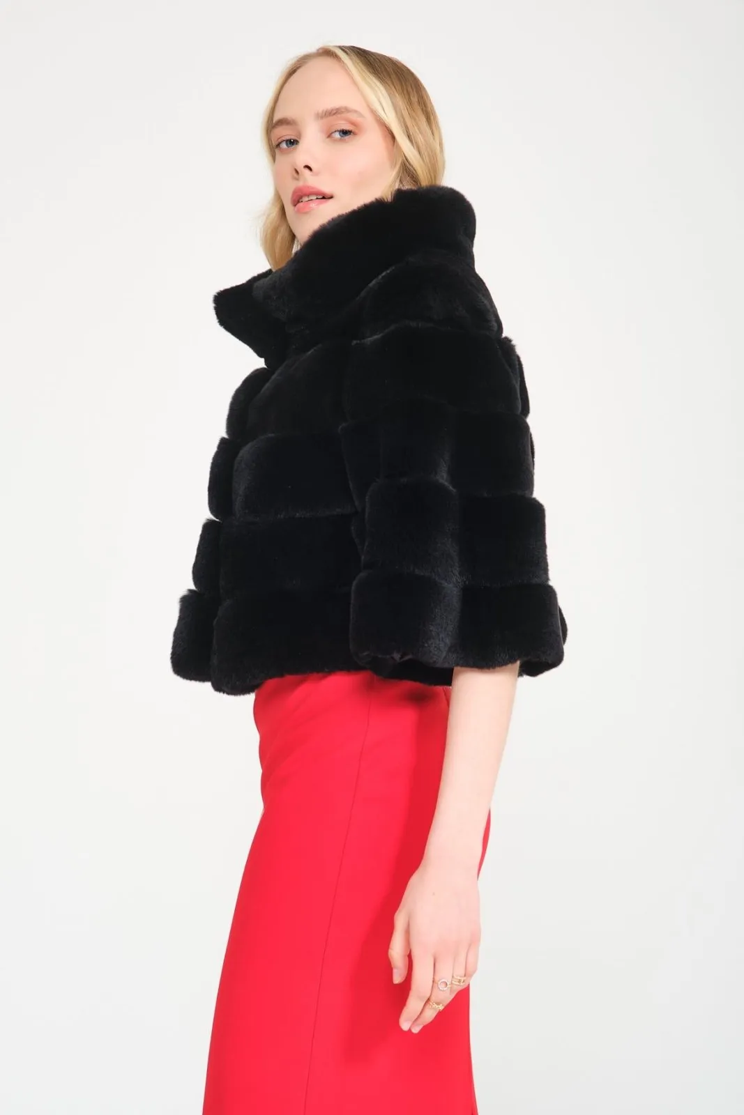 Black Rex Fur Jacket