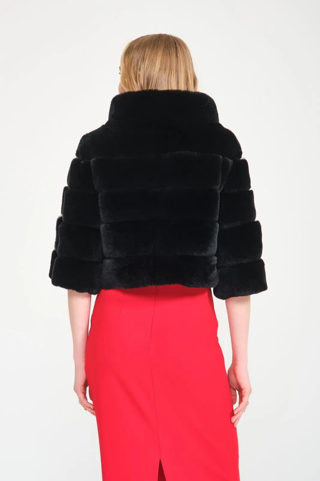 Black Rex Fur Jacket