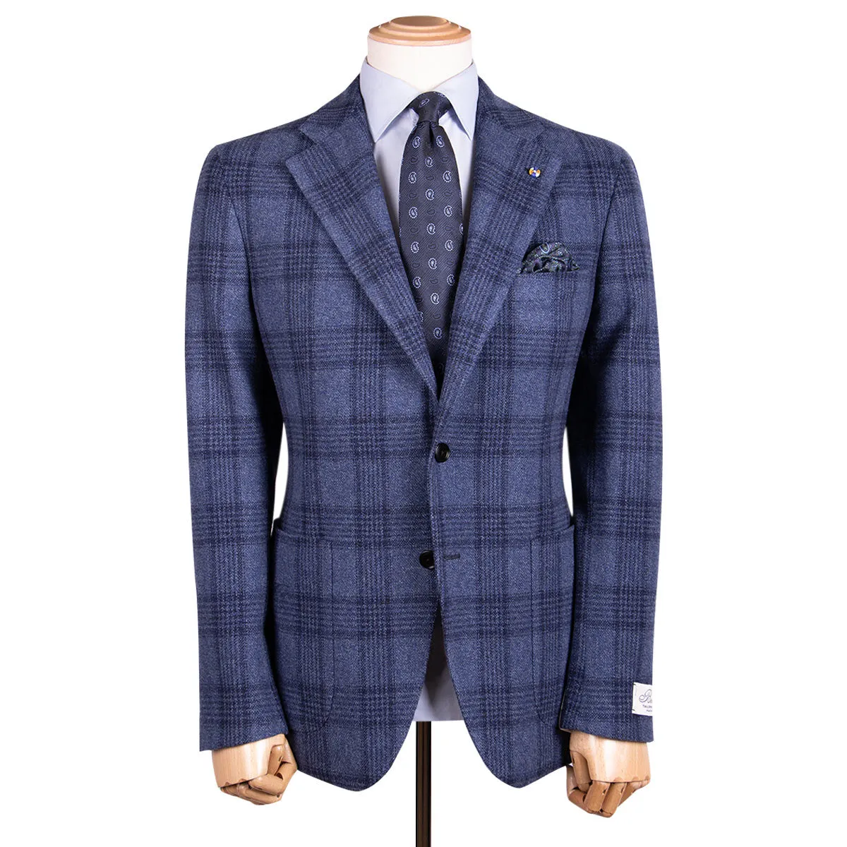 Blue Check 'Jacket in a Box' Wool & Cashmere Unstructured Jacket