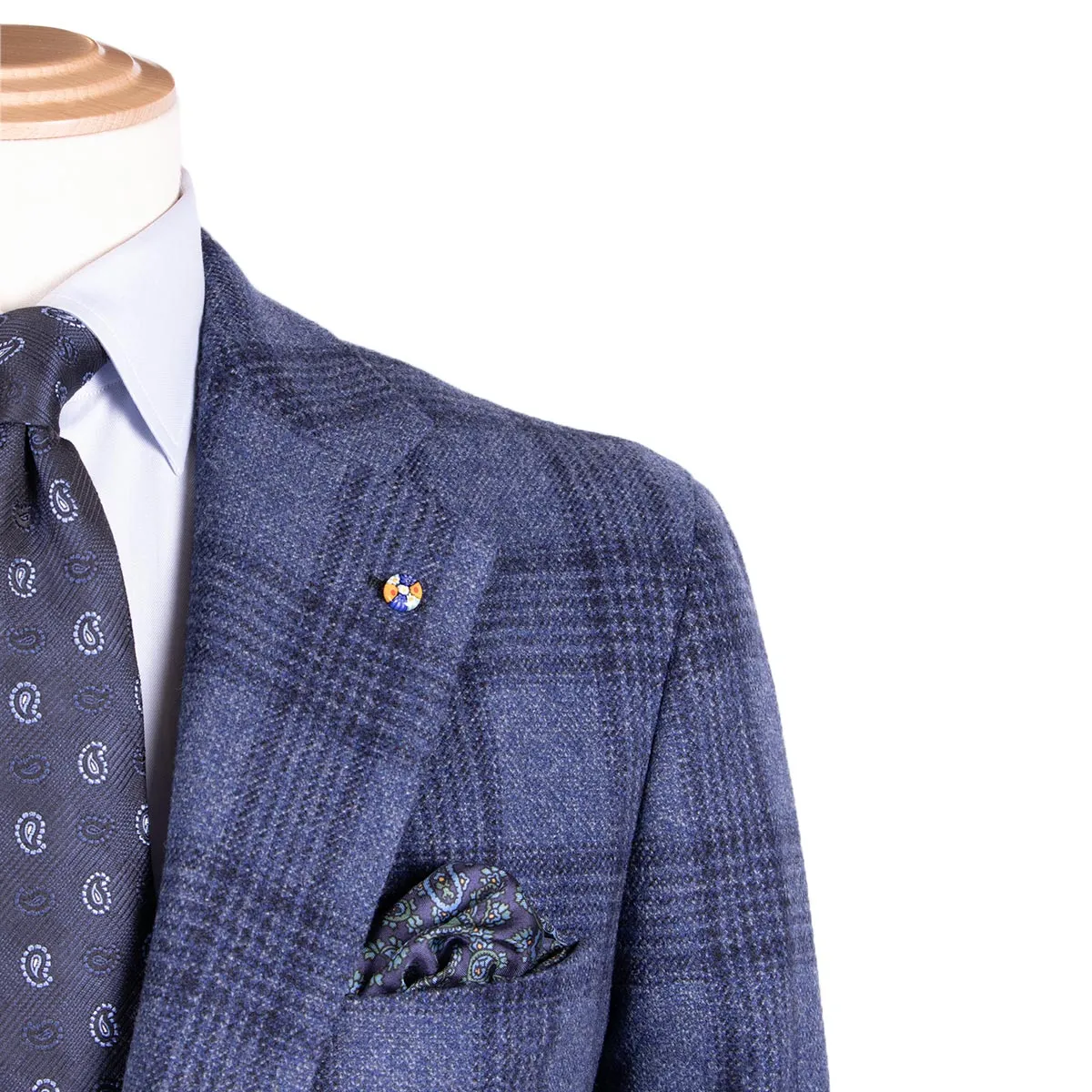 Blue Check 'Jacket in a Box' Wool & Cashmere Unstructured Jacket