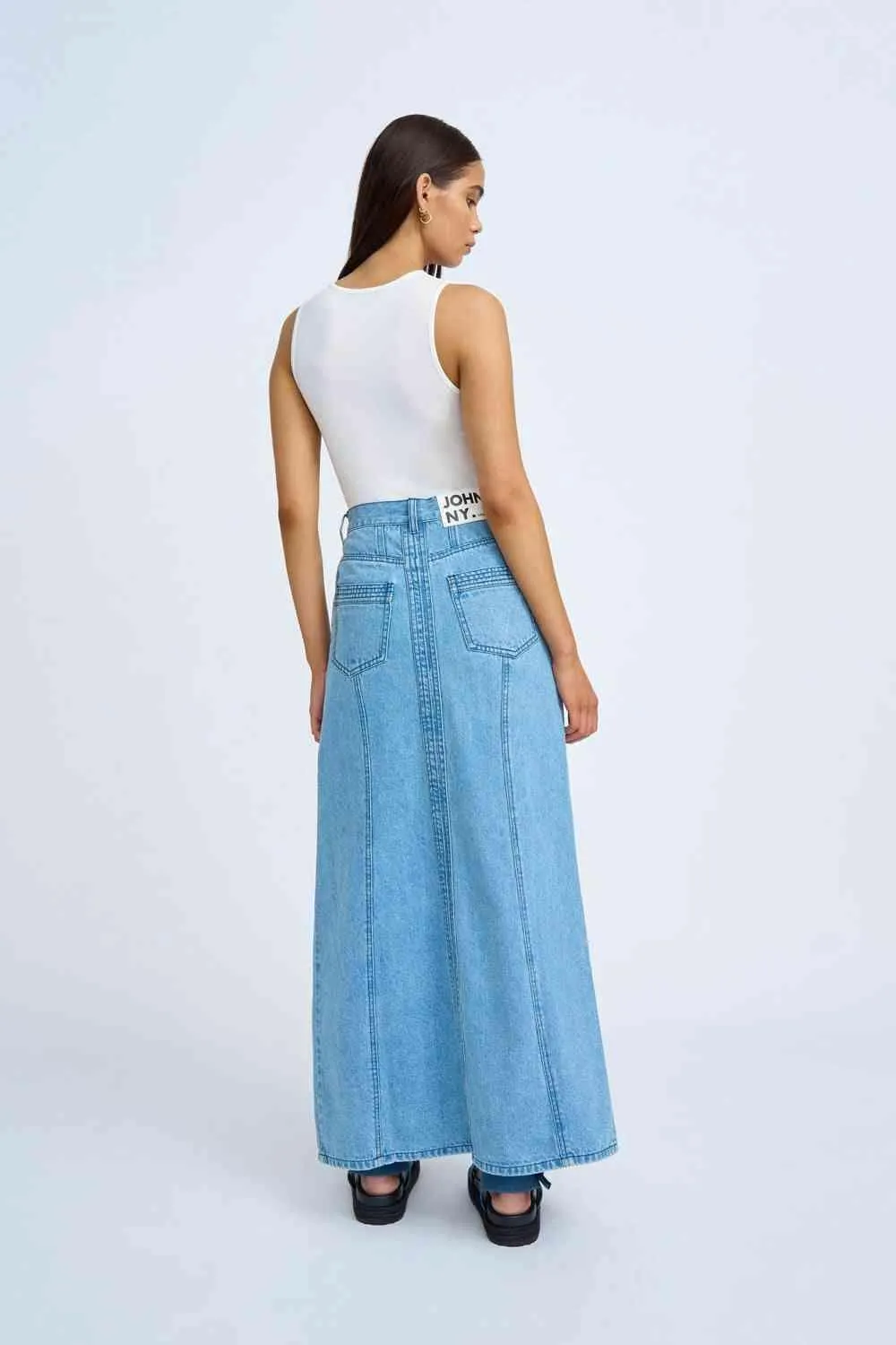 Blue Jean Beauty A-Line Skirt