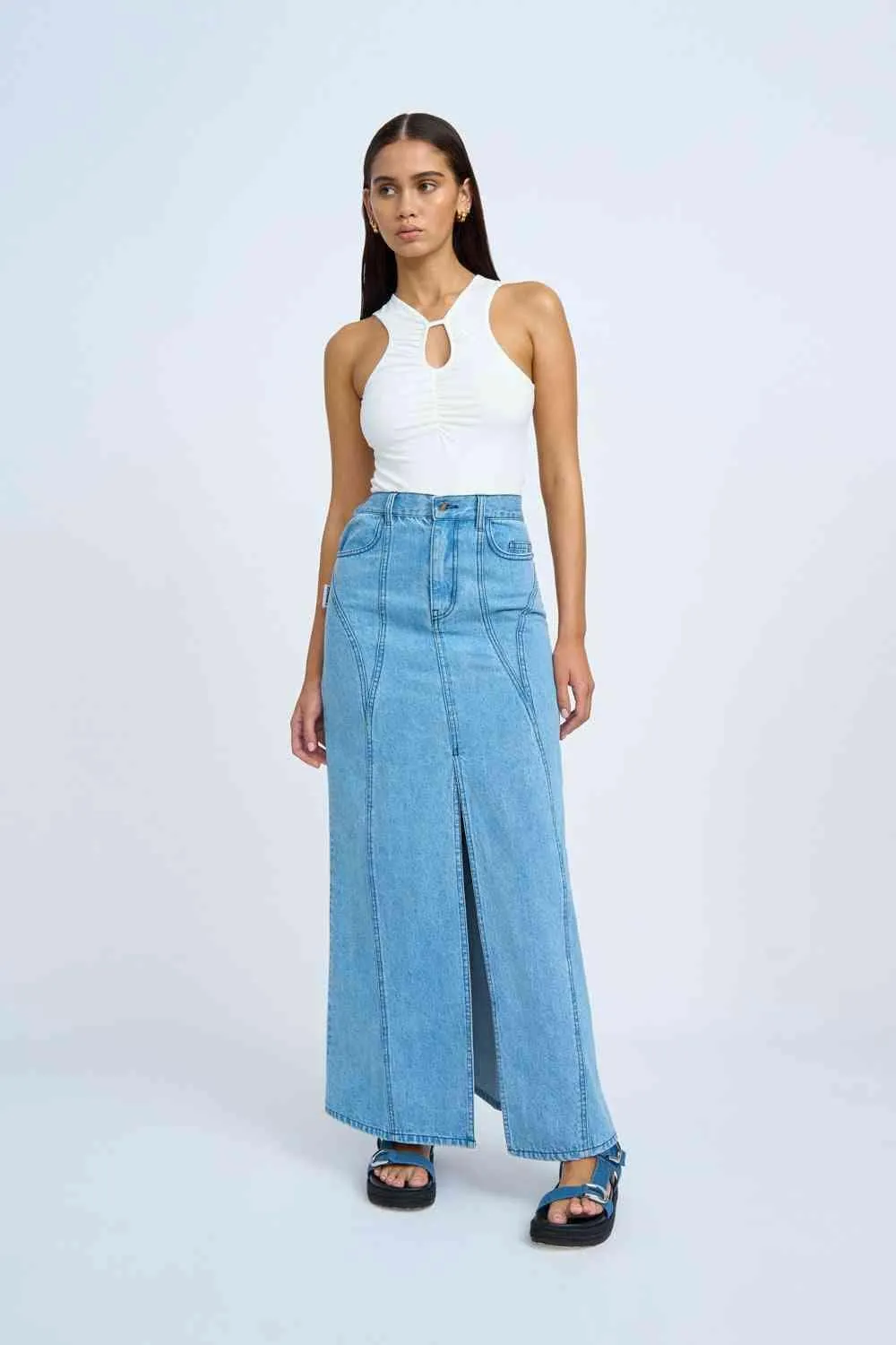 Blue Jean Beauty A-Line Skirt