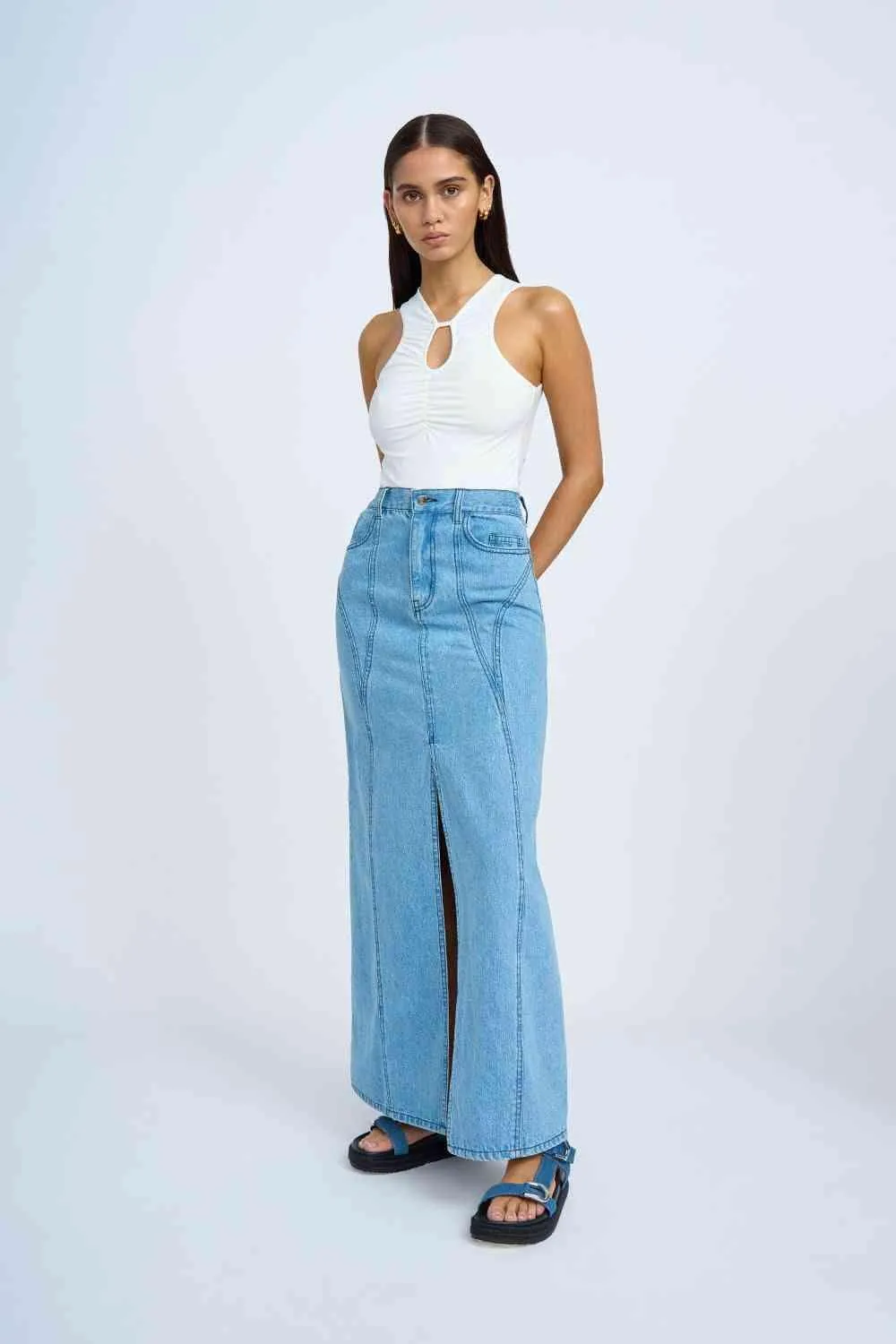 Blue Jean Beauty A-Line Skirt