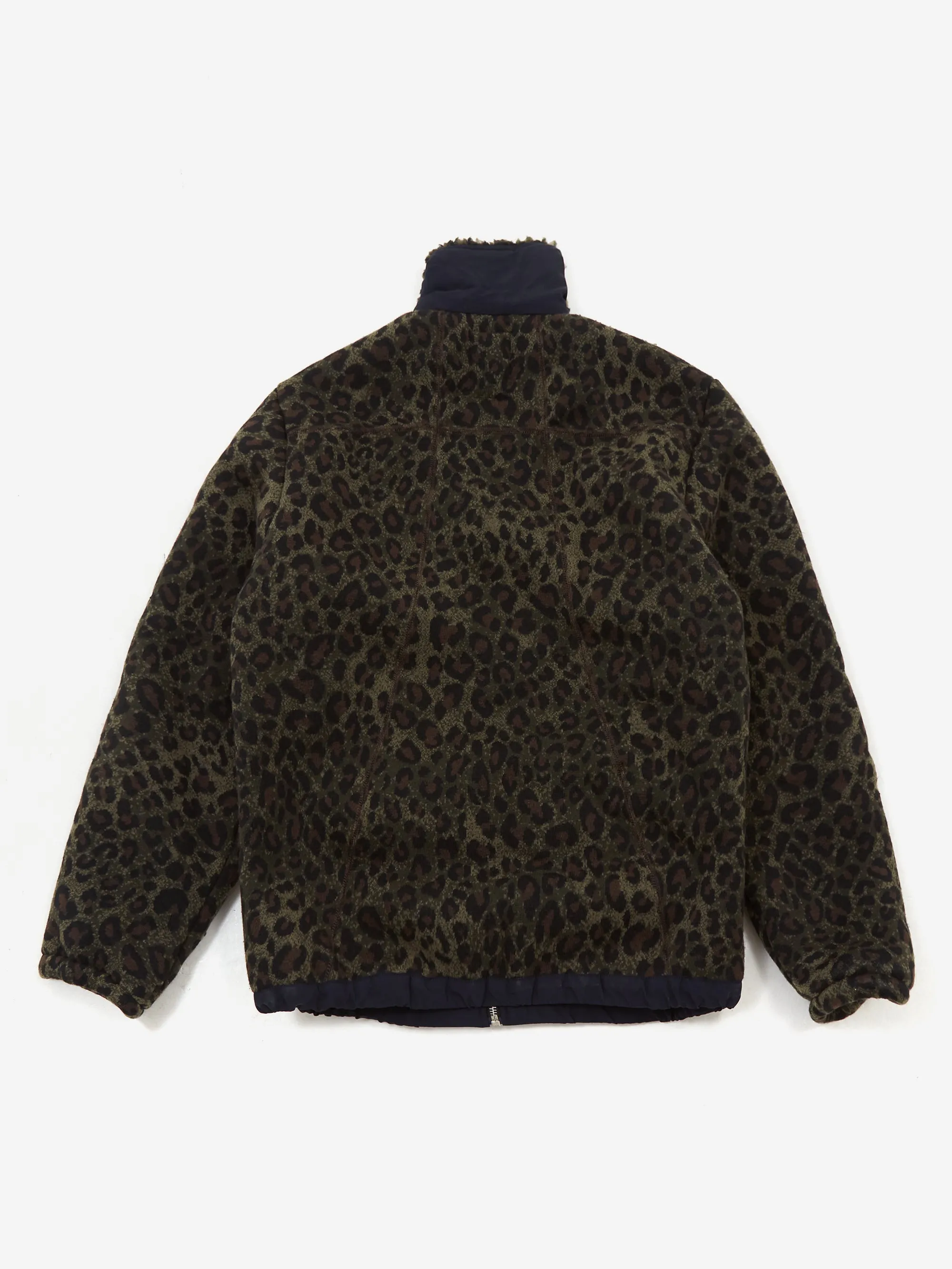 Brain Dead Leopard Reverse Sherpa Jacket - Olive