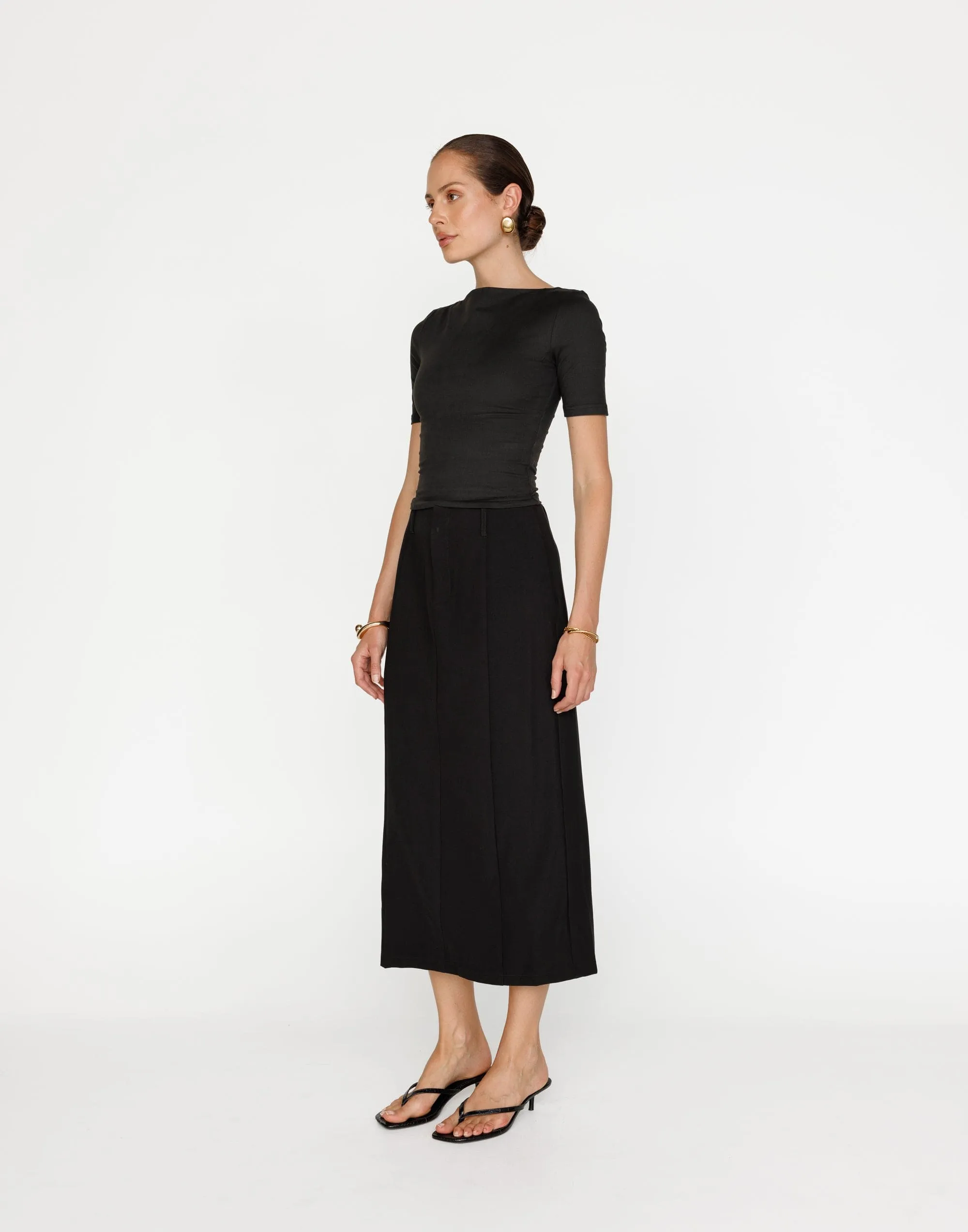 Brigitte Midi Skirt (Black)