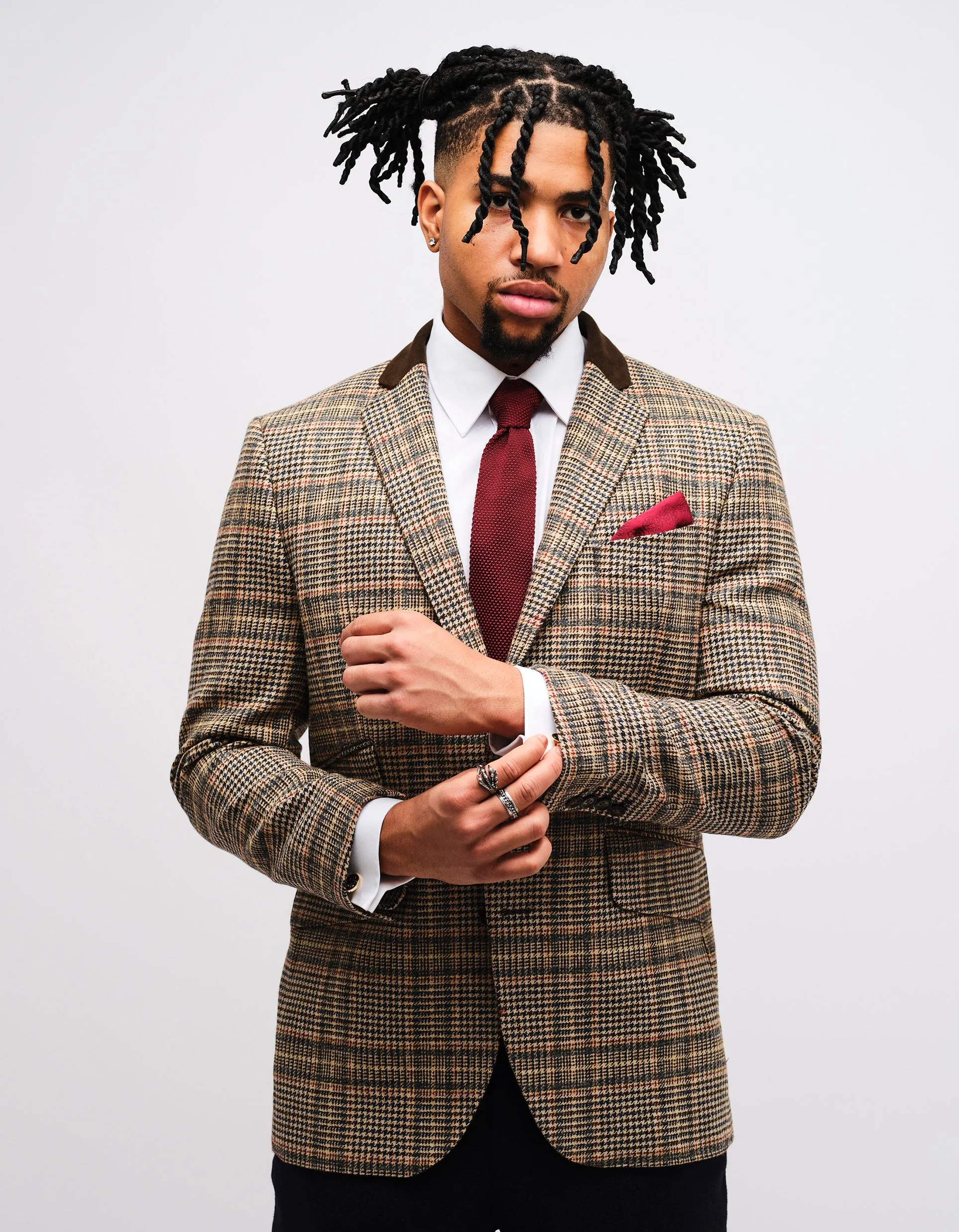 Brown Check Tweed Jacket