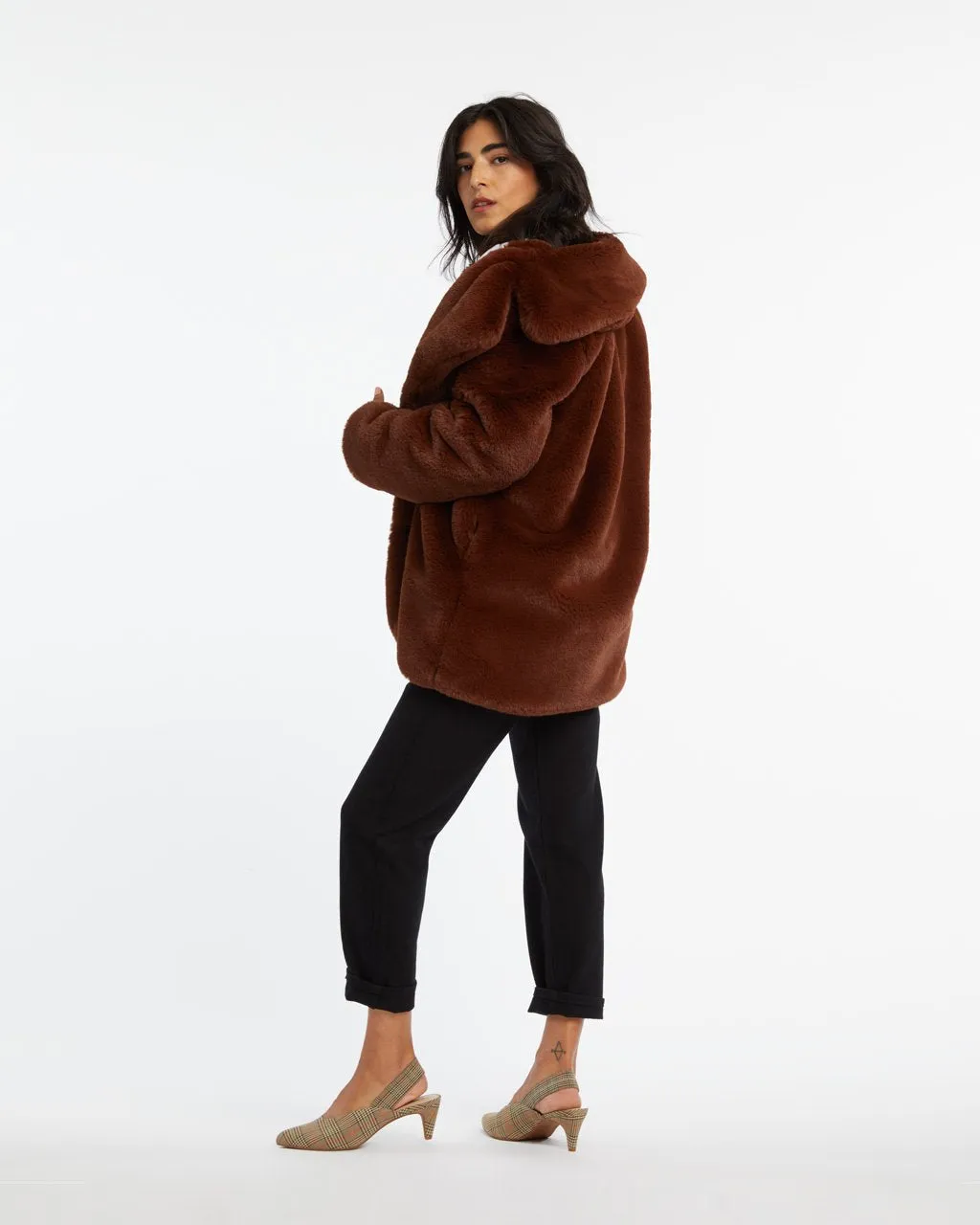 Brown Faux Fur Coat