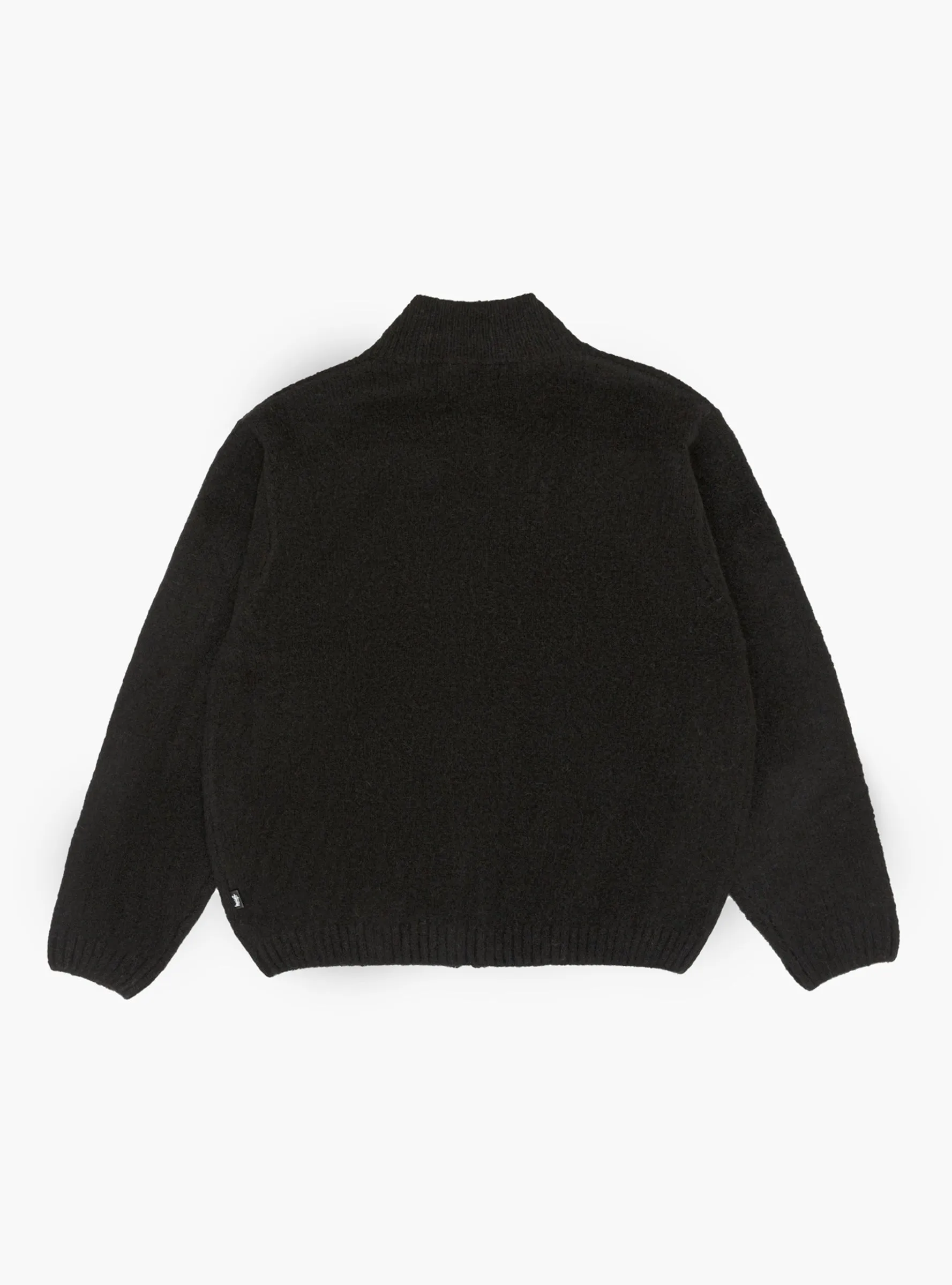 Brushed Mock Full Zip Sweater Black