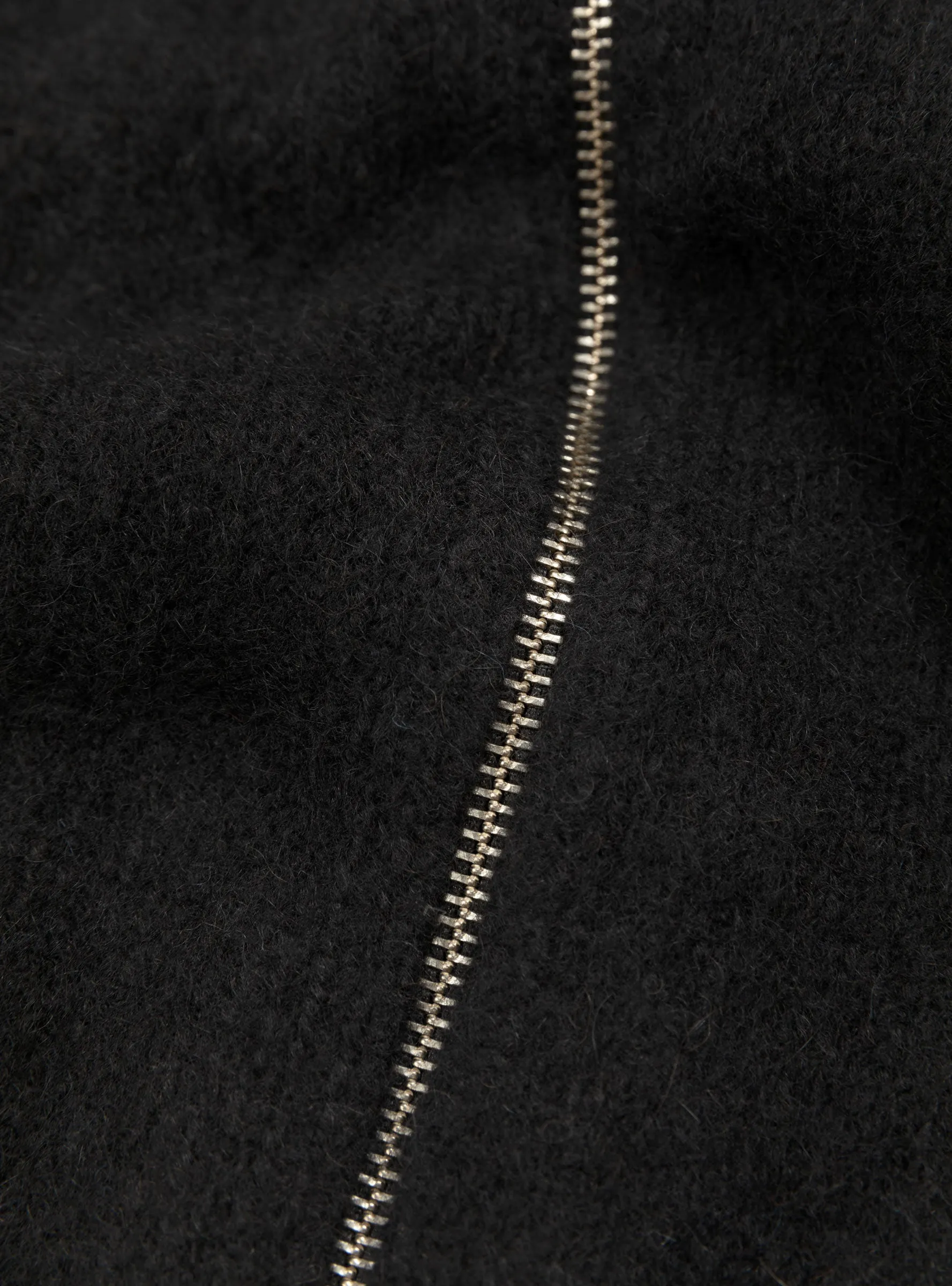 Brushed Mock Full Zip Sweater Black