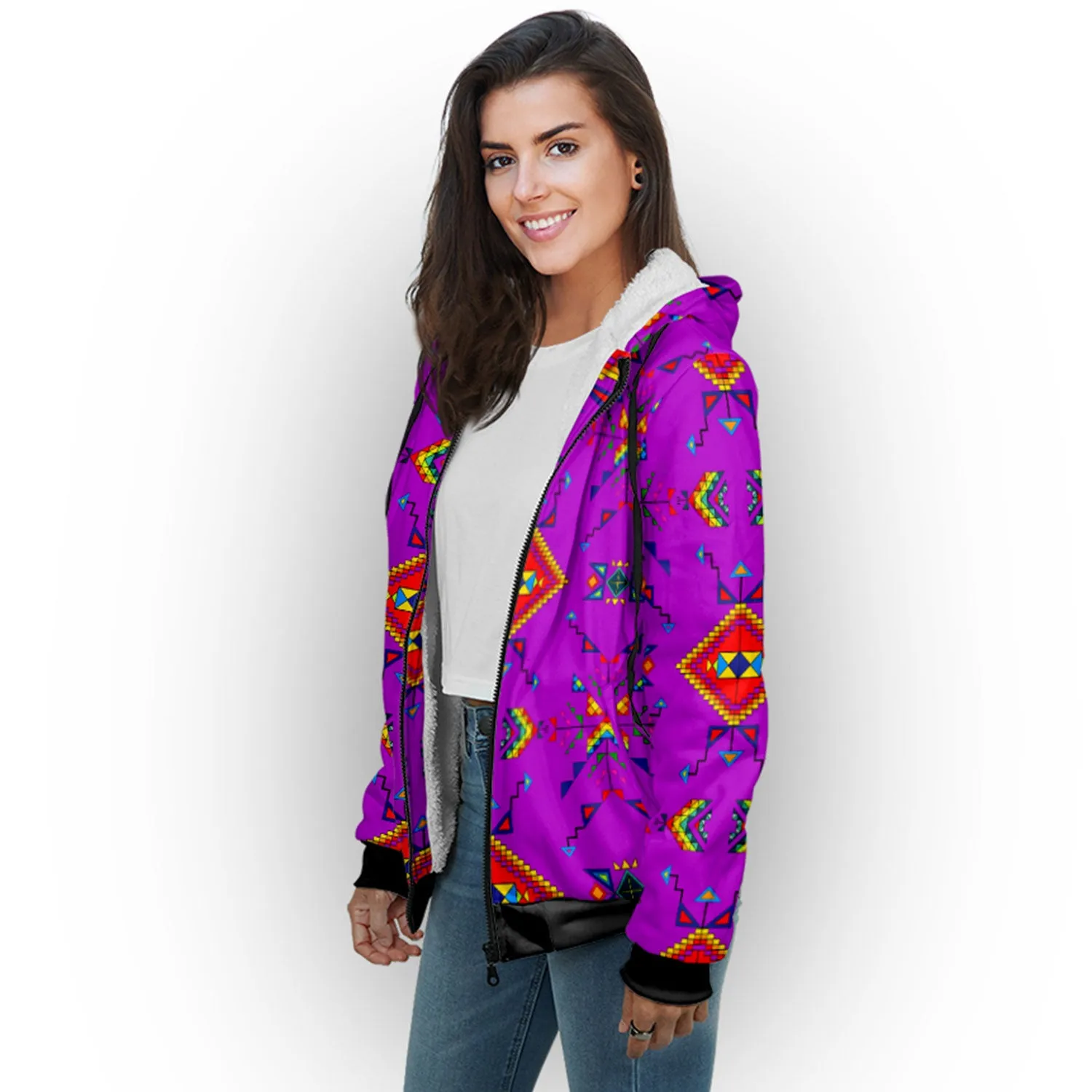 Buffalo Jump Purple Sherpa Hoodie