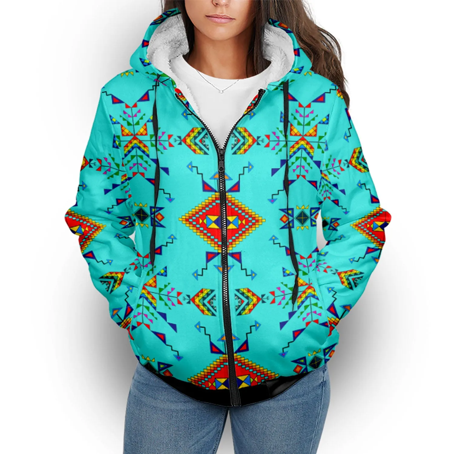 Buffalo Jump Turquoise Sherpa Hoodie