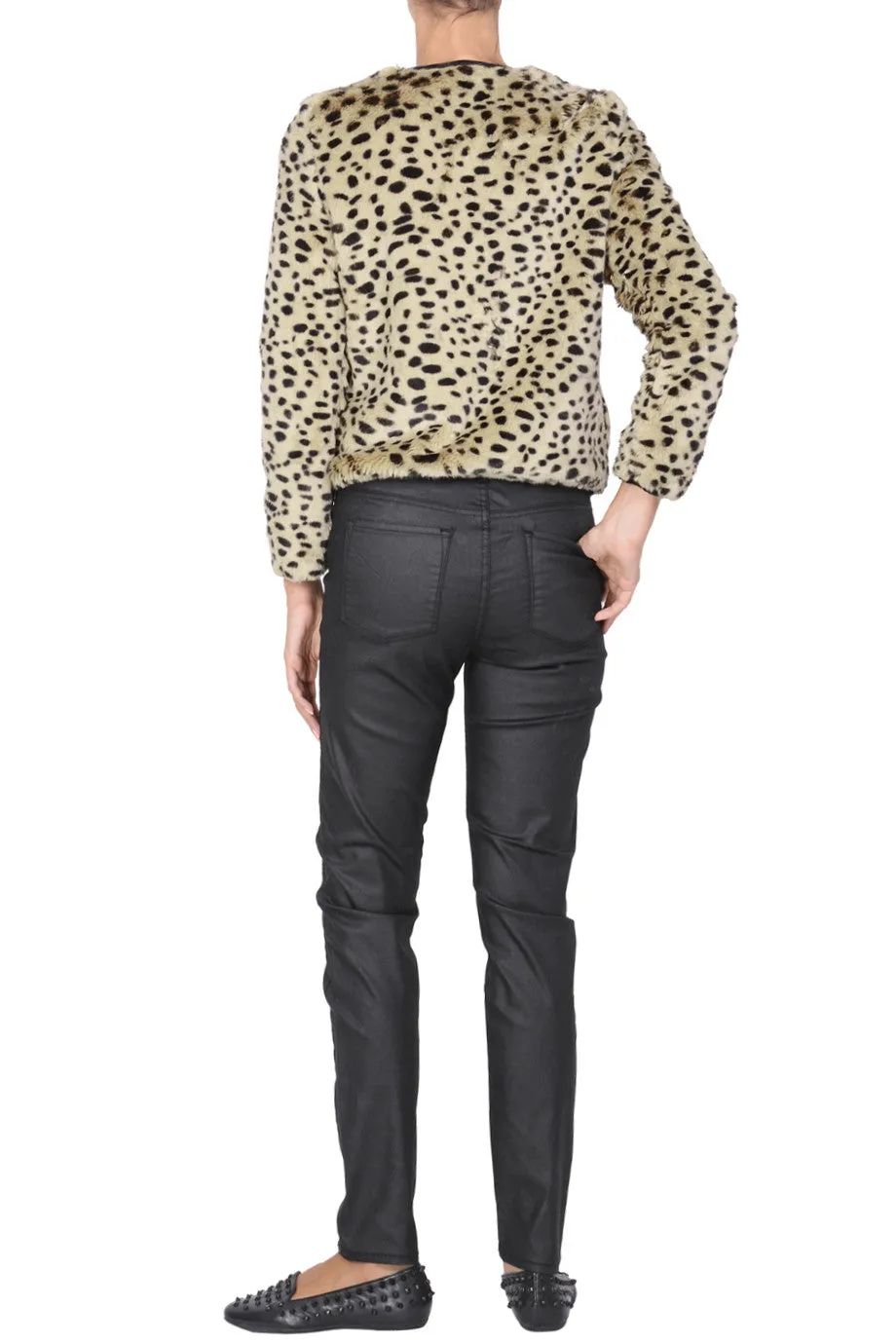 C BLOCK JALIA Leopard Fur Jacket