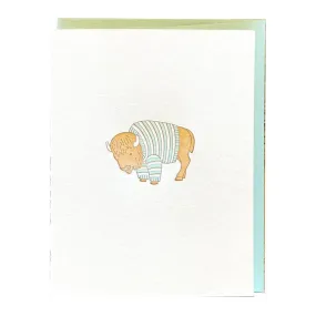 Card - Buffalo in a Sweater Letterpress by Green Bird Press