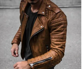 Casual Zipper Red Solid Color Leather Jacket