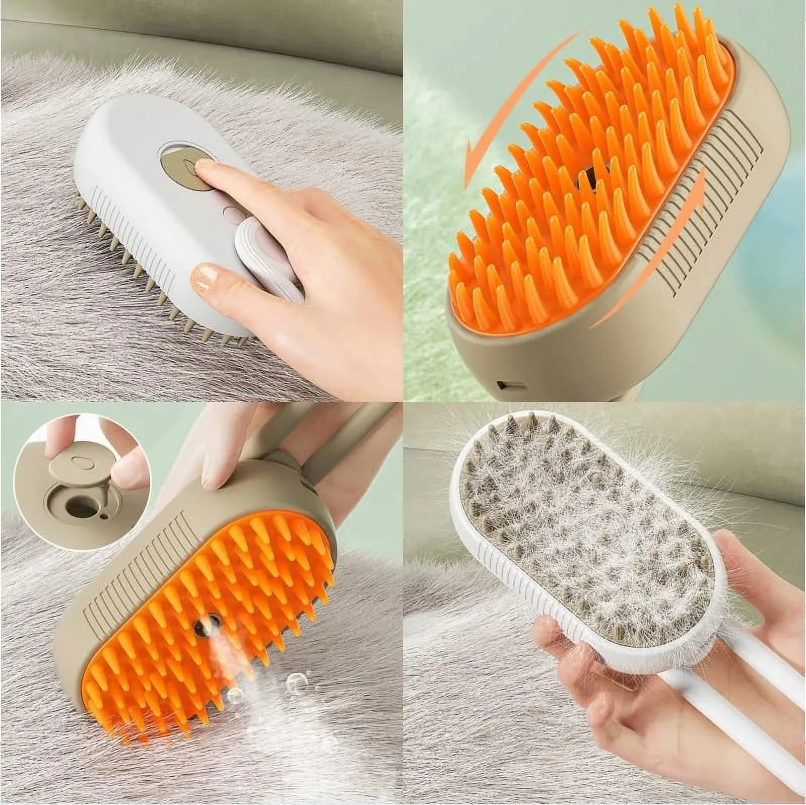 Cat Steam Brush, 3 in 1 Self Cleaning Cat