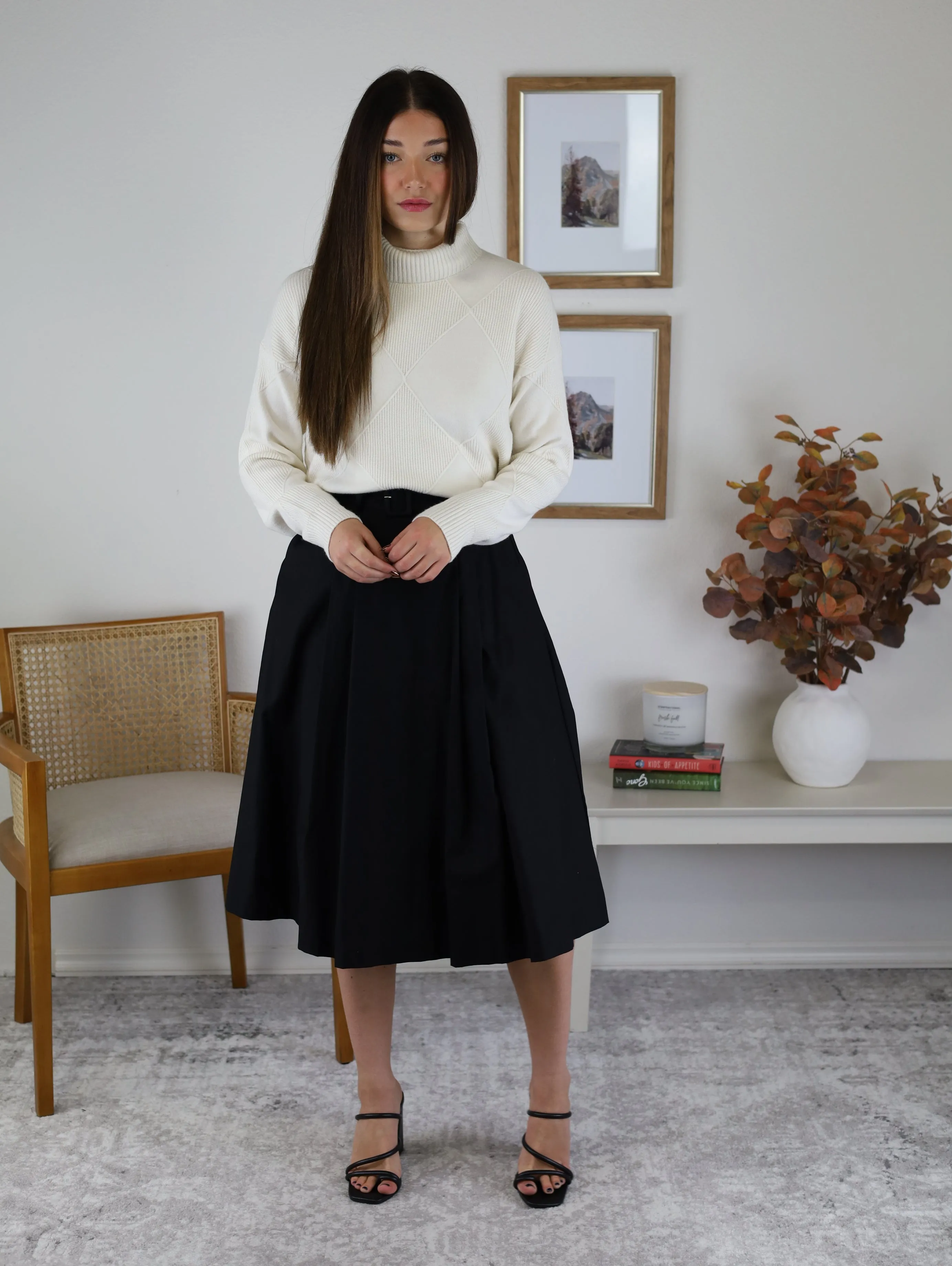 Celina Midi Skirt with Belt