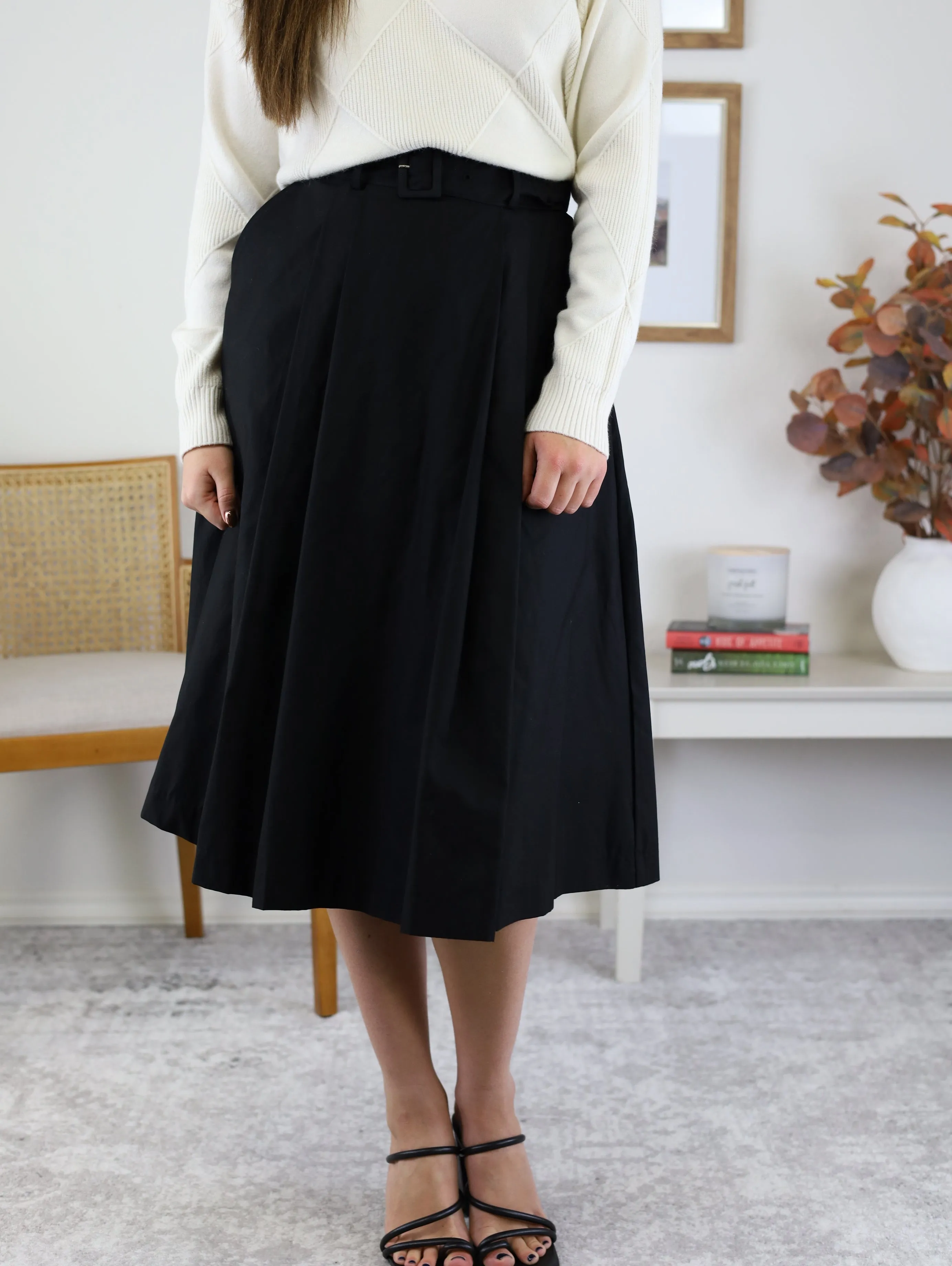 Celina Midi Skirt with Belt