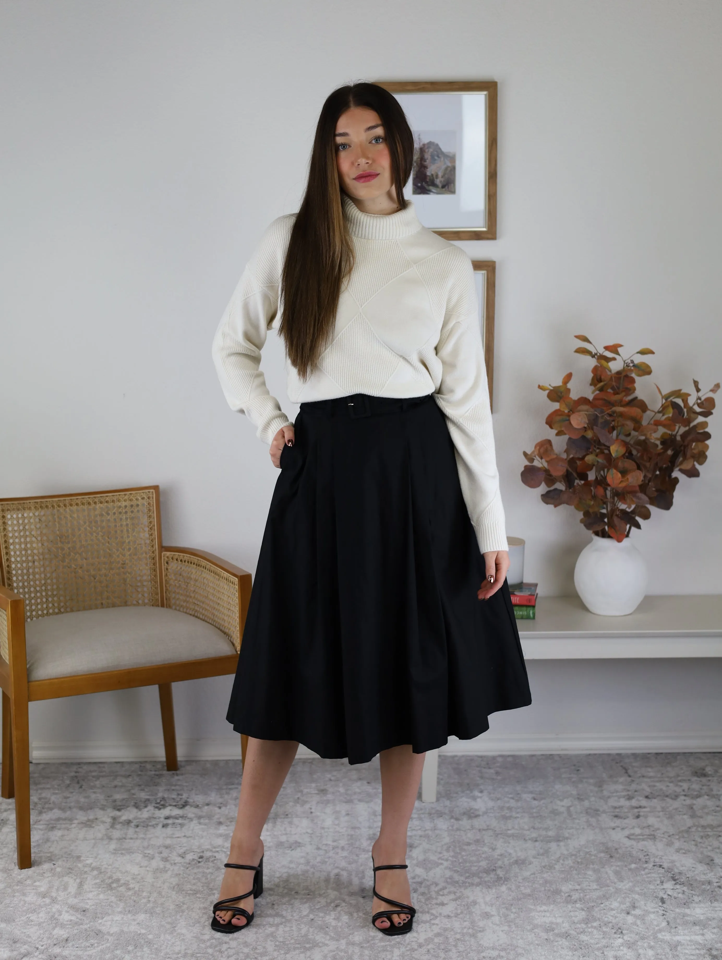 Celina Midi Skirt with Belt