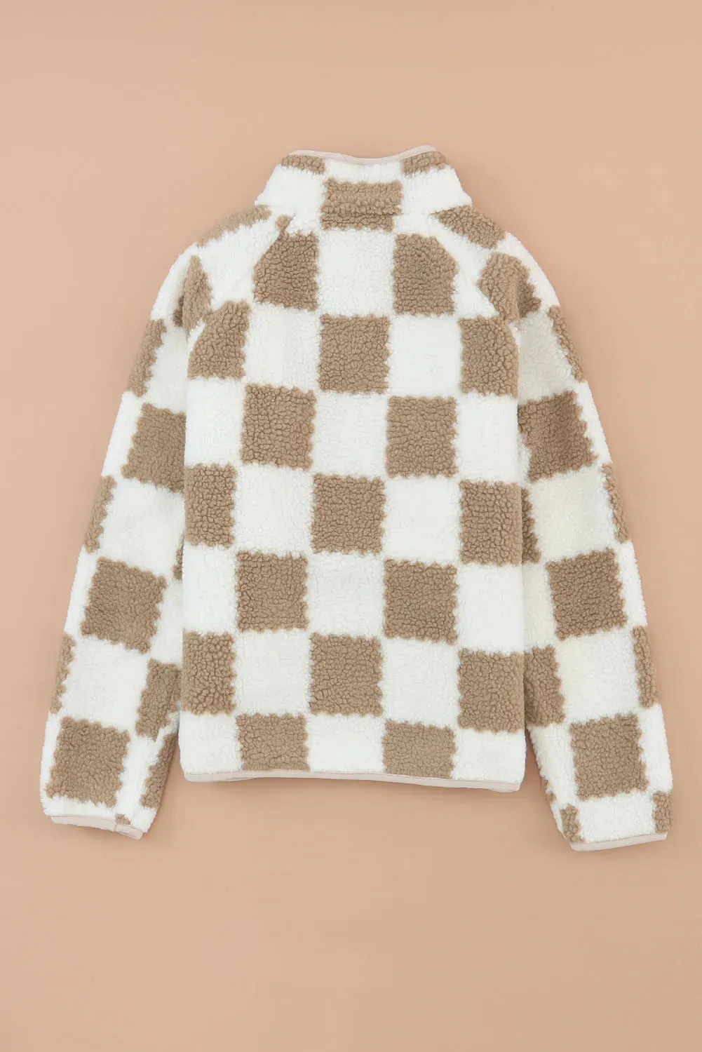 Checkered Snap Down Long Sleeve Jacket