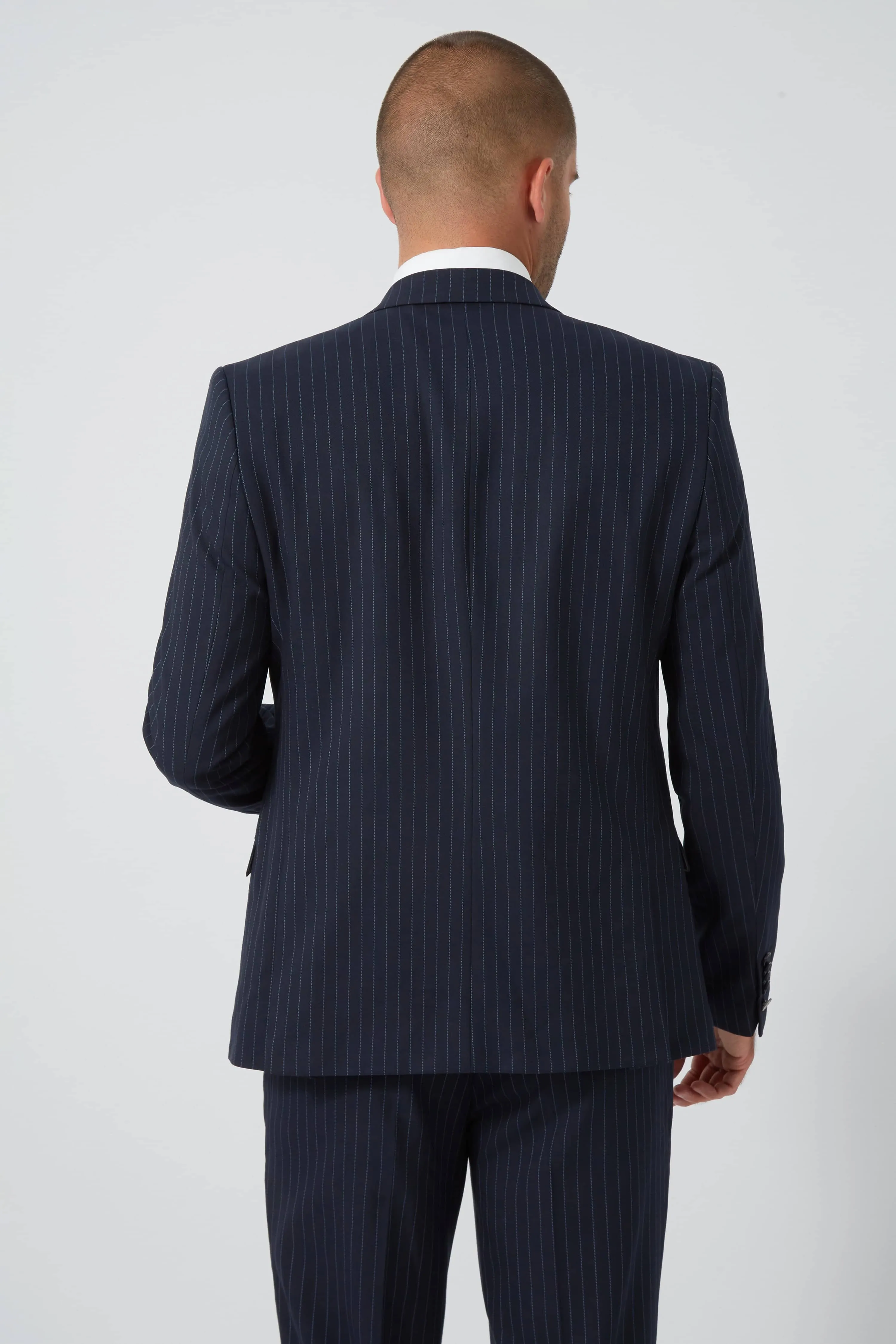 Clarkson Slim Fit Navy Pinstripe Suit