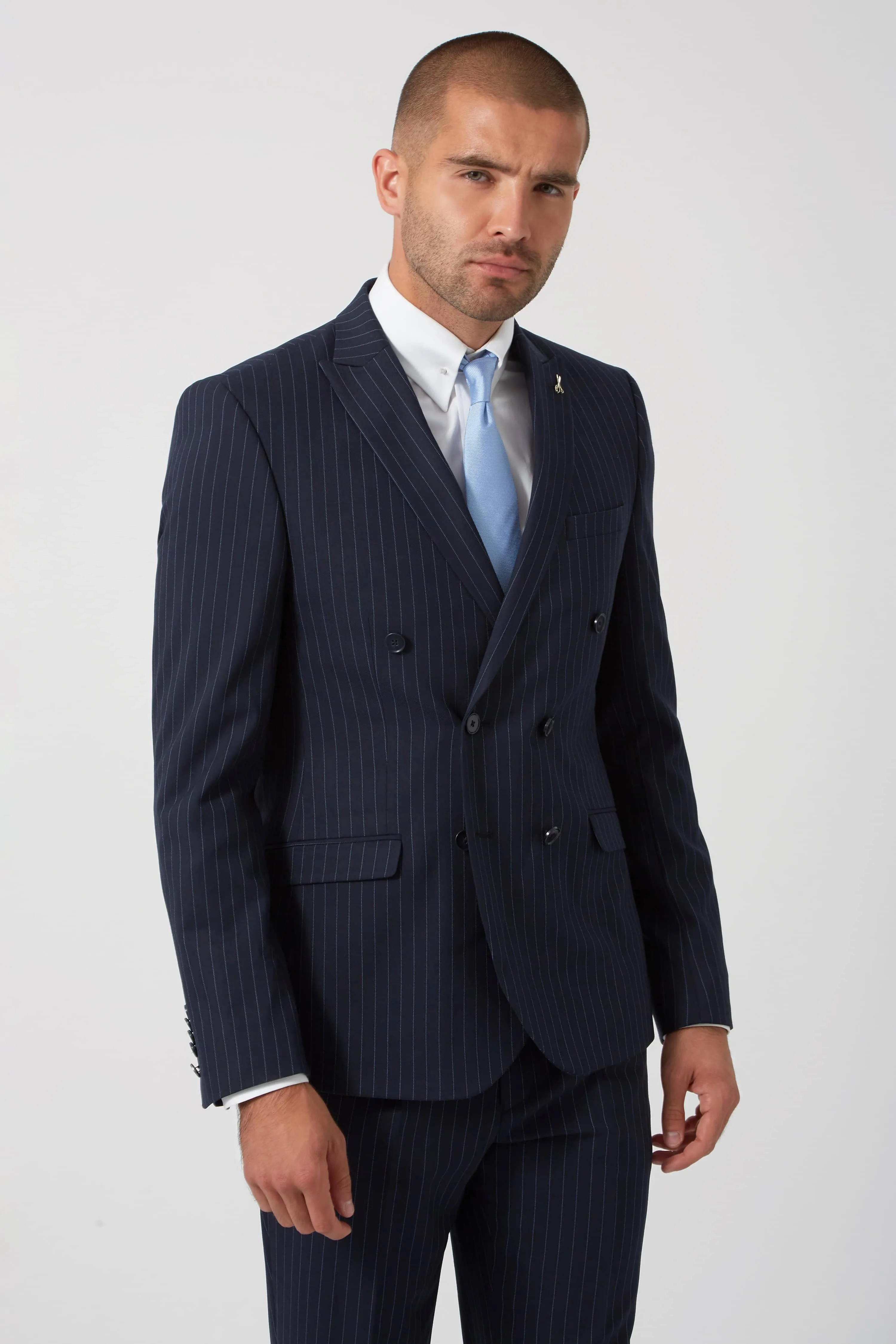 Clarkson Slim Fit Navy Pinstripe Suit