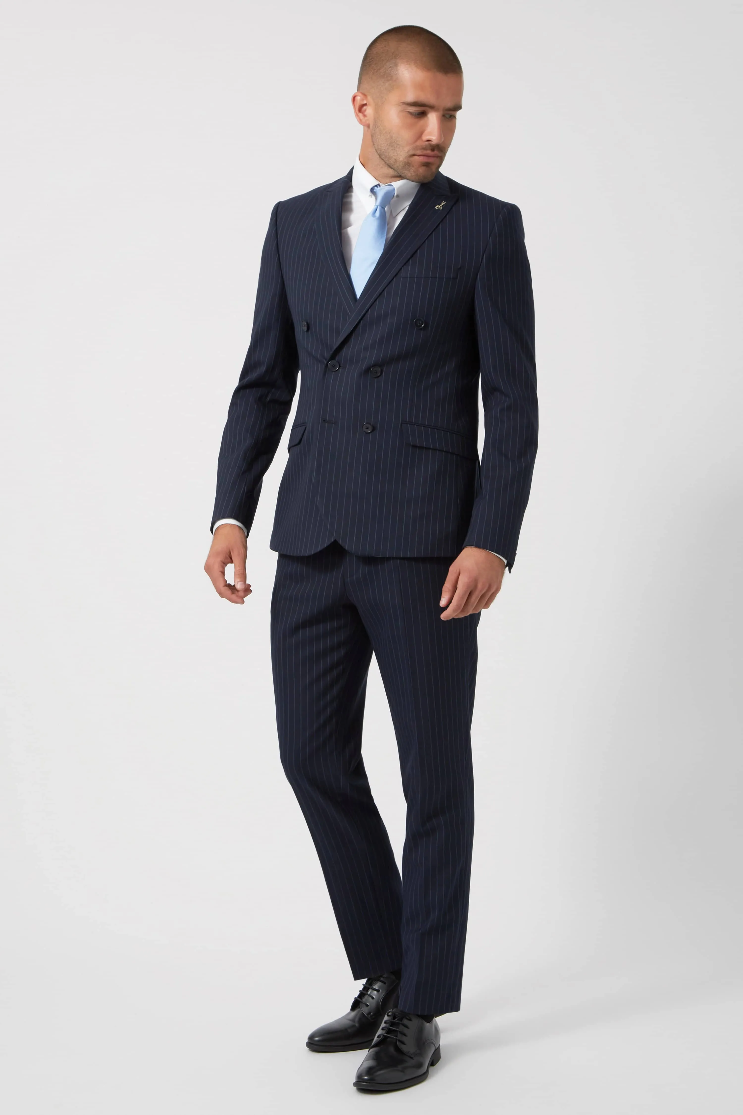 Clarkson Slim Fit Navy Pinstripe Suit