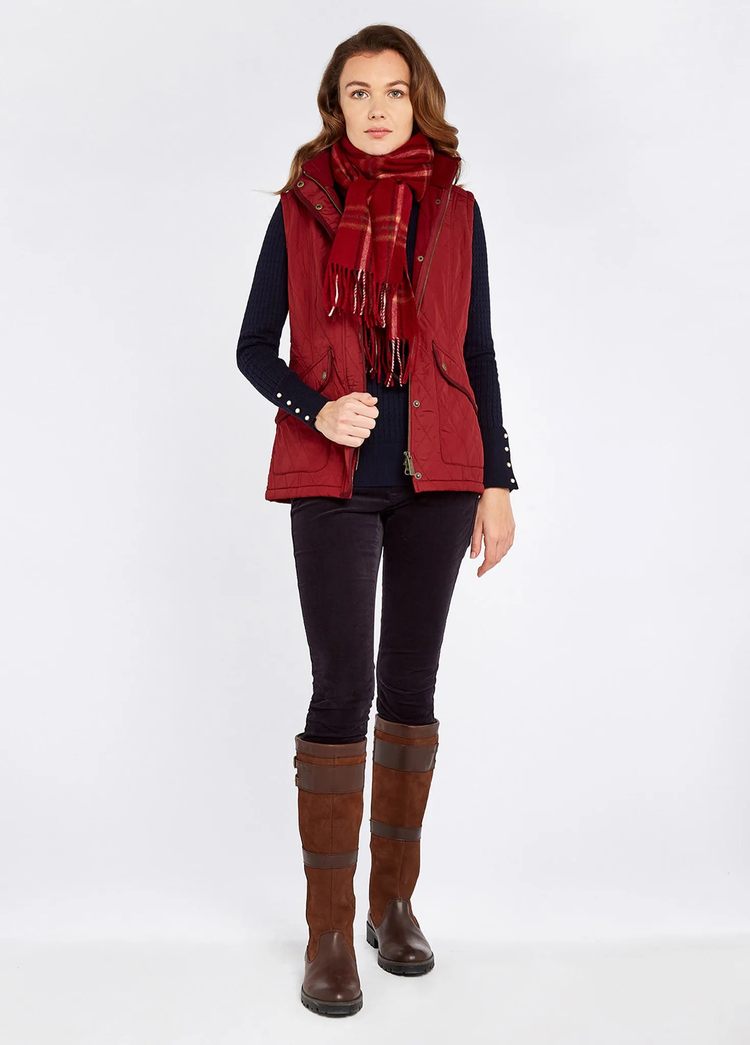 Clonmel Quilted Gilet - Ruby