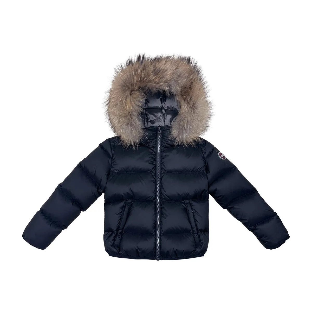 Colmar Black Down Coat With Fur