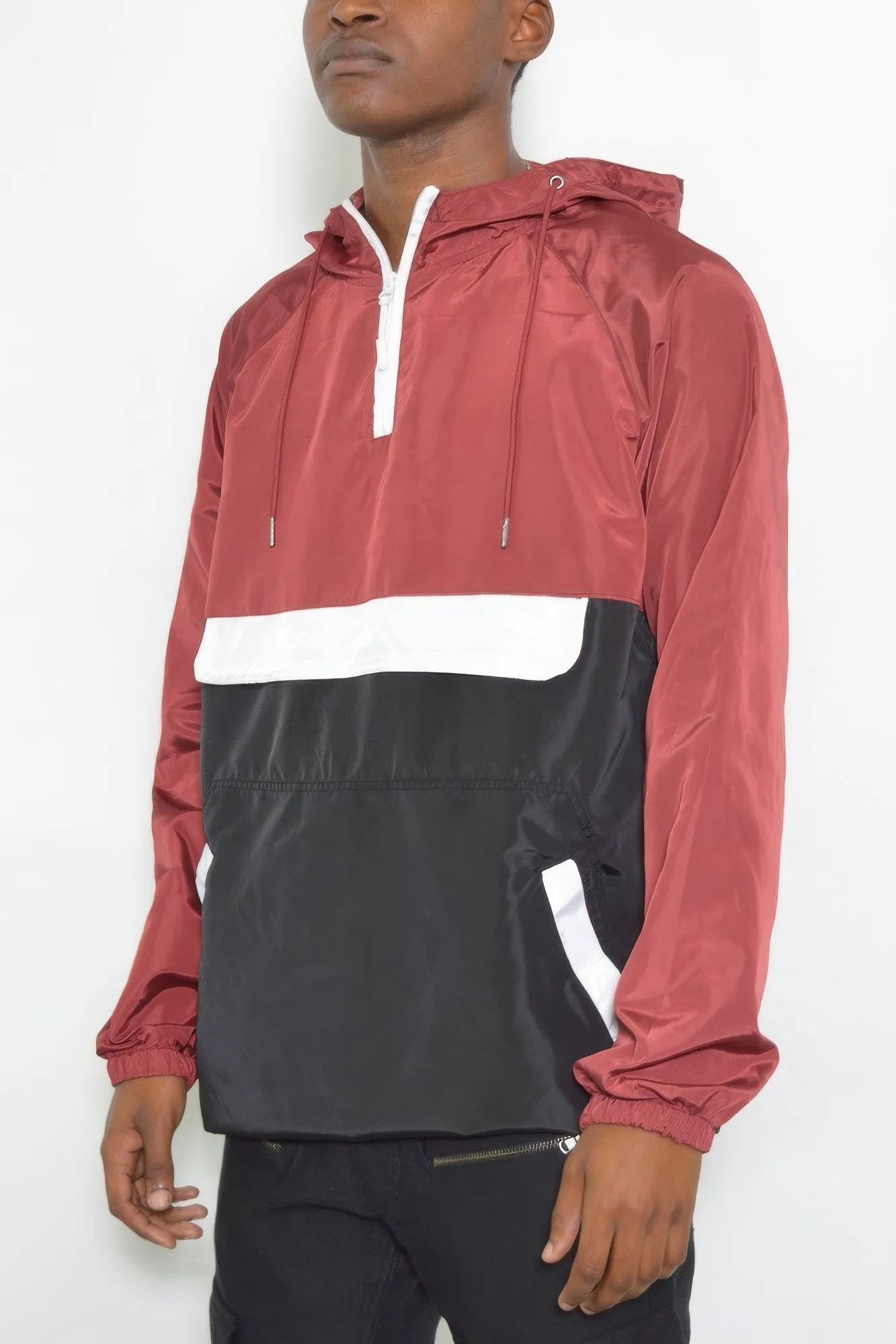 Color Block Anorak Windbreaker for Men